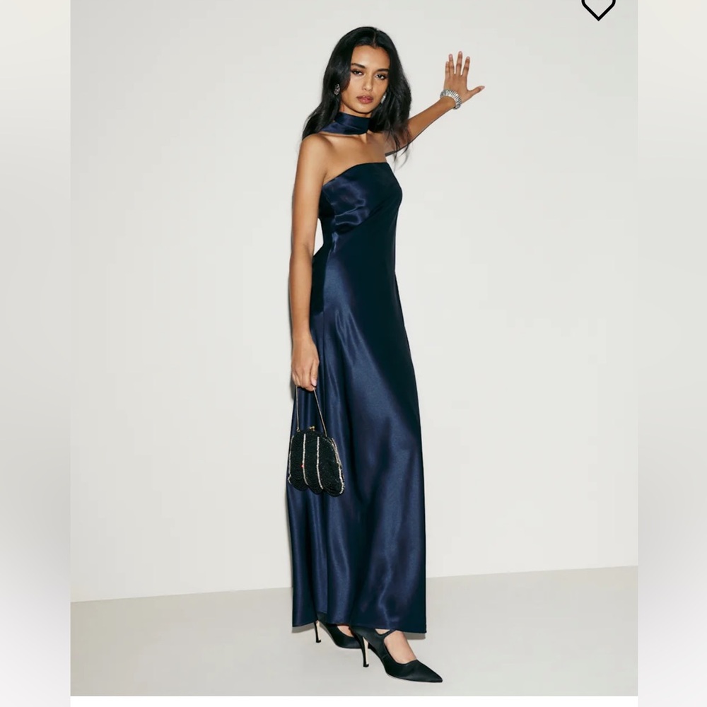 Reformation Oren Silk Dress Blue - Size M